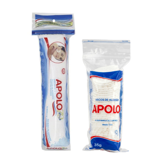 Algodão Disco Apolo Sistema Zip Abre e Fecha 35g / 70g