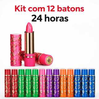 Kit 3/6/12  Batom mágico 24 horas coloridos da Vovó 24 Horas Longa Duração em Oferta na Shopee
