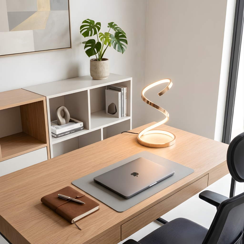 Luminária De Mesa Led Minimalista Iluminação Elegante Para Escritório Quarto Escrivaninha Luxo