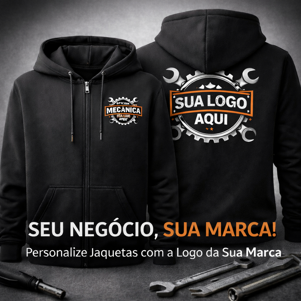 JAQUETA MOLETOM PERSONALIZADA COM ZÍPER COLOQUE SUA LOGO QUALIDADE PREMIUM ENVIO RÁPIDO