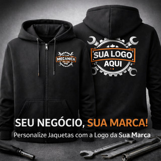 JAQUETA MOLETOM PERSONALIZADA COM ZÍPER COLOQUE SUA LOGO QUALIDADE PREMIUM ENVIO RÁPIDO