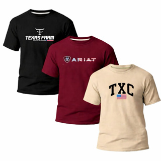 Kit 3 Camisetas Adulto e Plus Size G1 G2 G3 G4 G5 Country TXC Rodeio Texas Farm Agro Pecuária Ariat Muladeiro DG STore em Oferta na Shopee