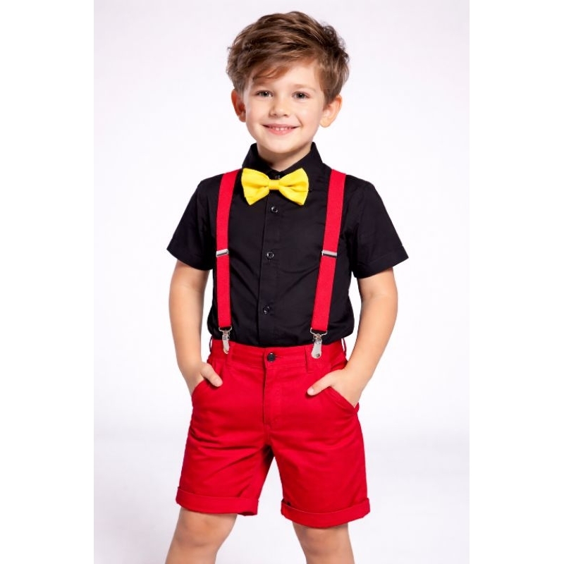 Conjunto Social Menino Festa Aniversario Formatura Casamento Suspensorio Gravata Camisa