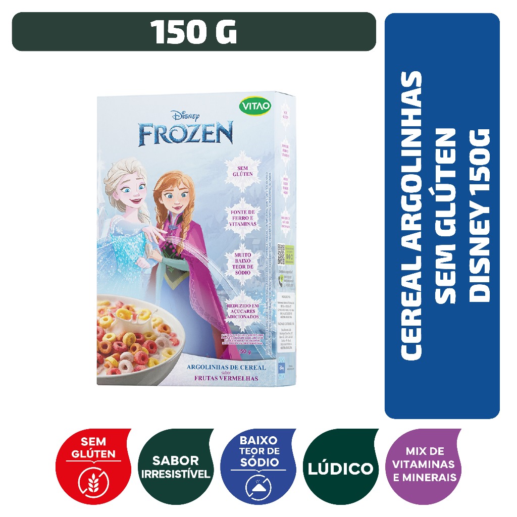 Cereal Argolinhas Sem Glúten Frozen Disney 150 g