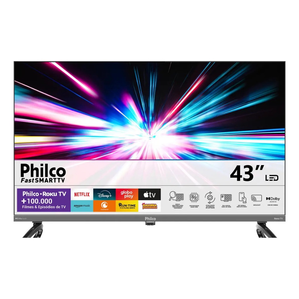 Imagem Smart TV 43” Philco P43CRA Full HD Wi-Fi HDMI USB Conversor Digital
