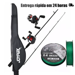 Kit Pesca Carretilha Vara + Molinete Baitcasting + Linha + Bolsa