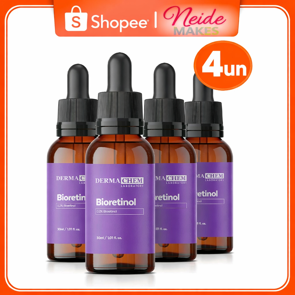 Kit 4 Sérum Anti Rugas Profundas Bioretinol 30ml Restaura e Firma a Pele Dermachem em Oferta na Shopee