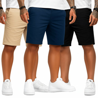 Kit 3 Bermudas Sarja Alta Qualidade Linha Premium Jeans em Oferta na Shopee