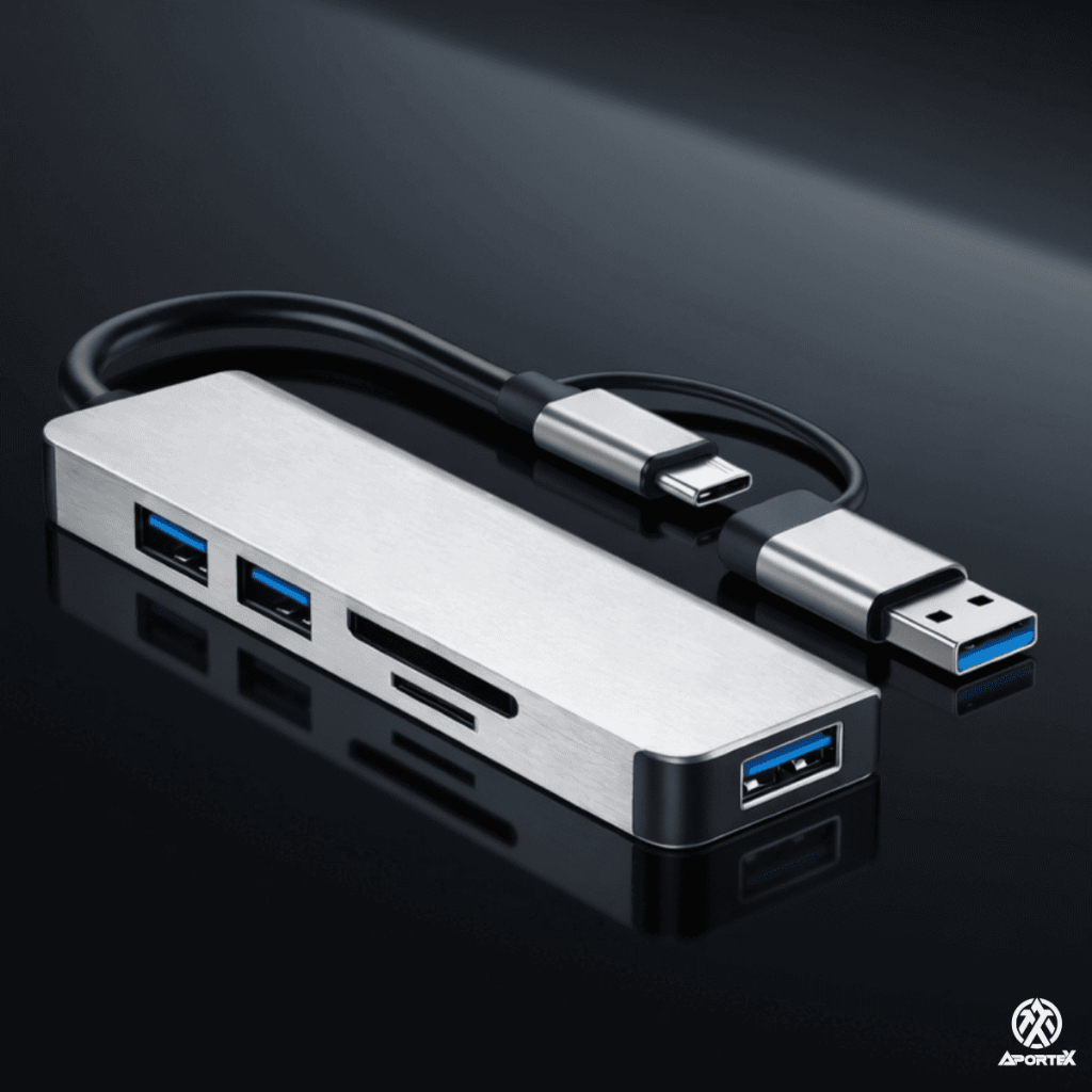 Hub Usb 3.0 Para Notebook Pc Celular Tipo C 5 Em 2 Com Sd E Micro Sd