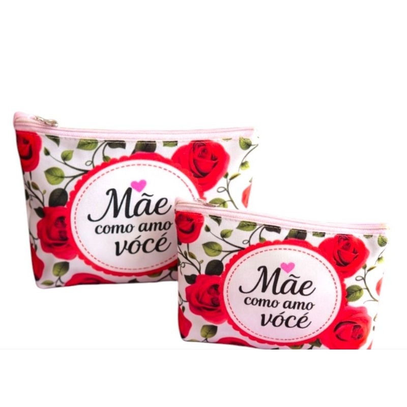 Kit Necessaire Dia das Mães Feminina Porta Maquiagem "Mãe Como Amo Você" /"Mãe Reflexo" Presente Delicado — R$ 30,50 em Shopee