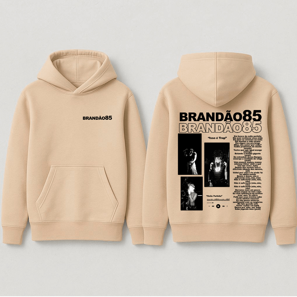 Blusa Moletom Brandão85 Noite Perfeita Trap Rapper Trecho Musica Cantor 415 — imagem 2 de 2