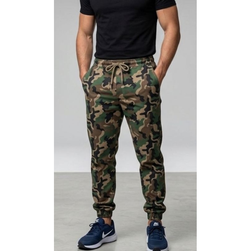 Calça Jogger Camuflada Verde Militar Calça Jogger Camuflada Calça Do Exercito — imagem 2 de 2