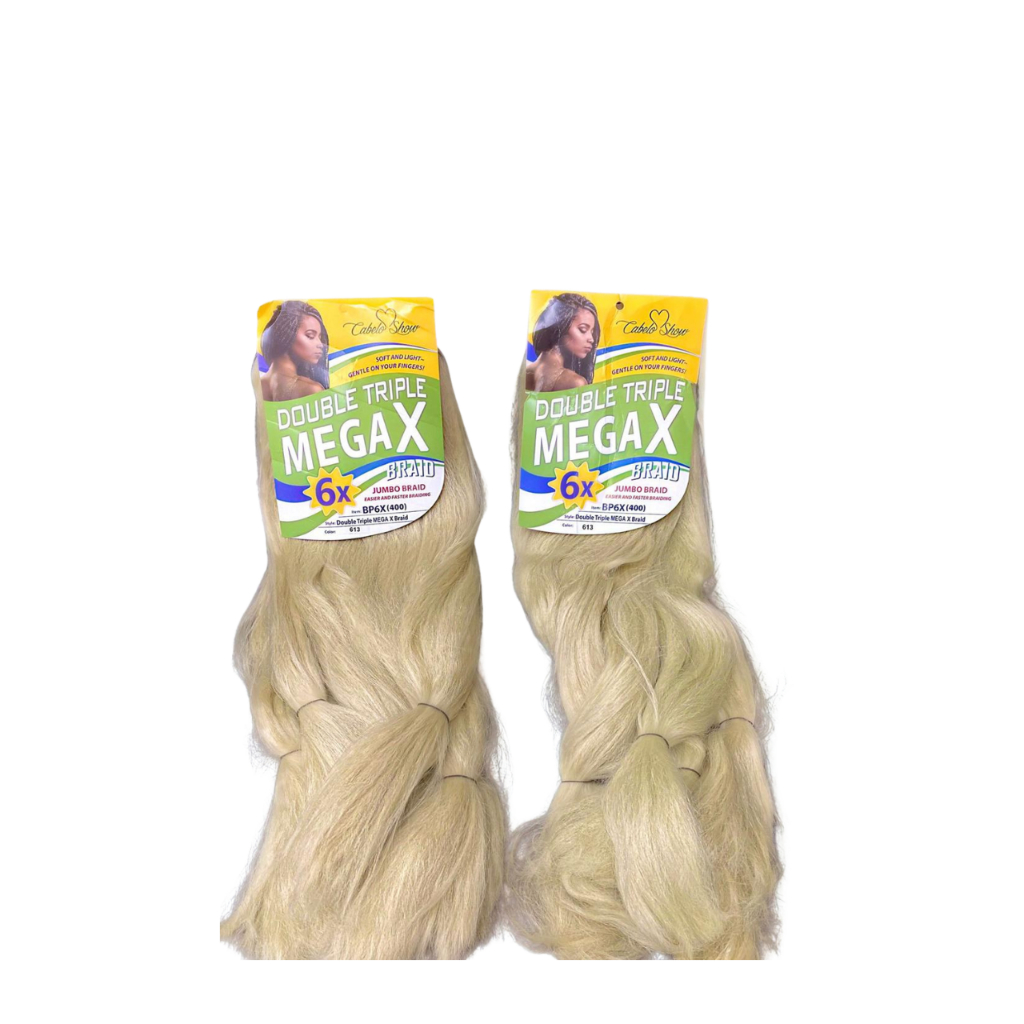 Kit 2 Cabelos Jumbos na COR 613 LOIRO CLARO P/ Tranças Hiperx 800g