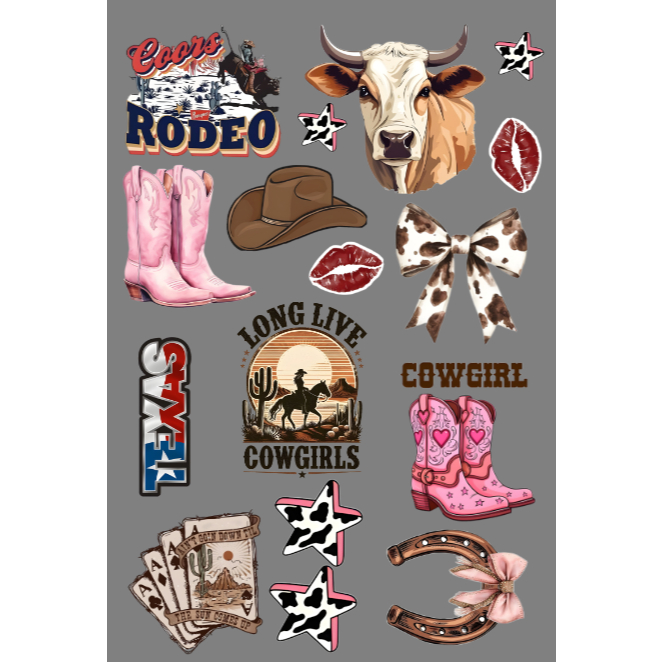 Kit Patch Termocolante DTF Estampas Country P/Camisetas e tecidos em geral
