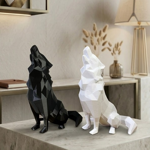 Escultura de Lobo Minimalista Objeto de Decoração em Oferta na Shopee