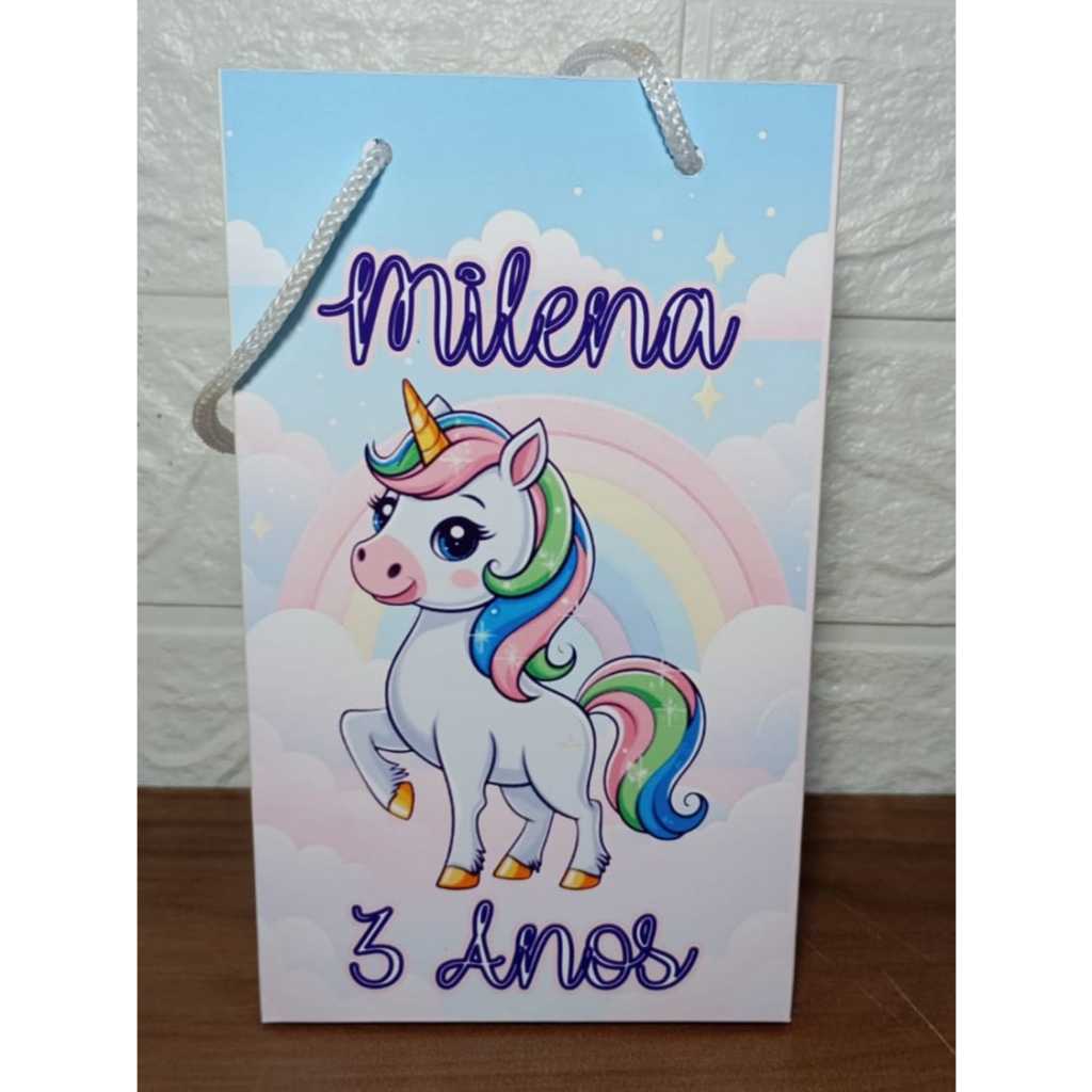 Kit Sacolinha Personalizada unicórnio para Lembrancinhas Festa Infantil