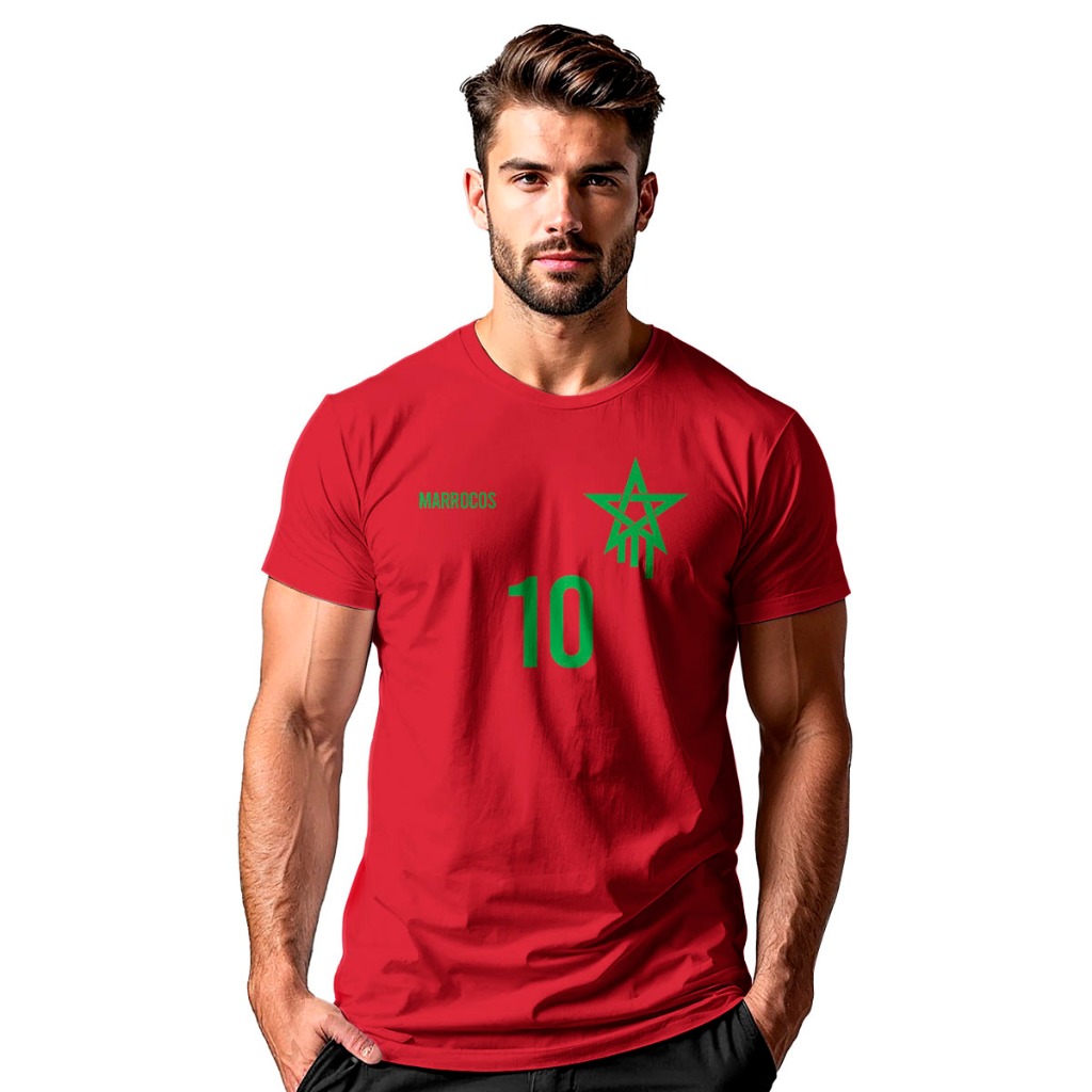 Camiseta blusa Morocco Futebol Marrocos 26