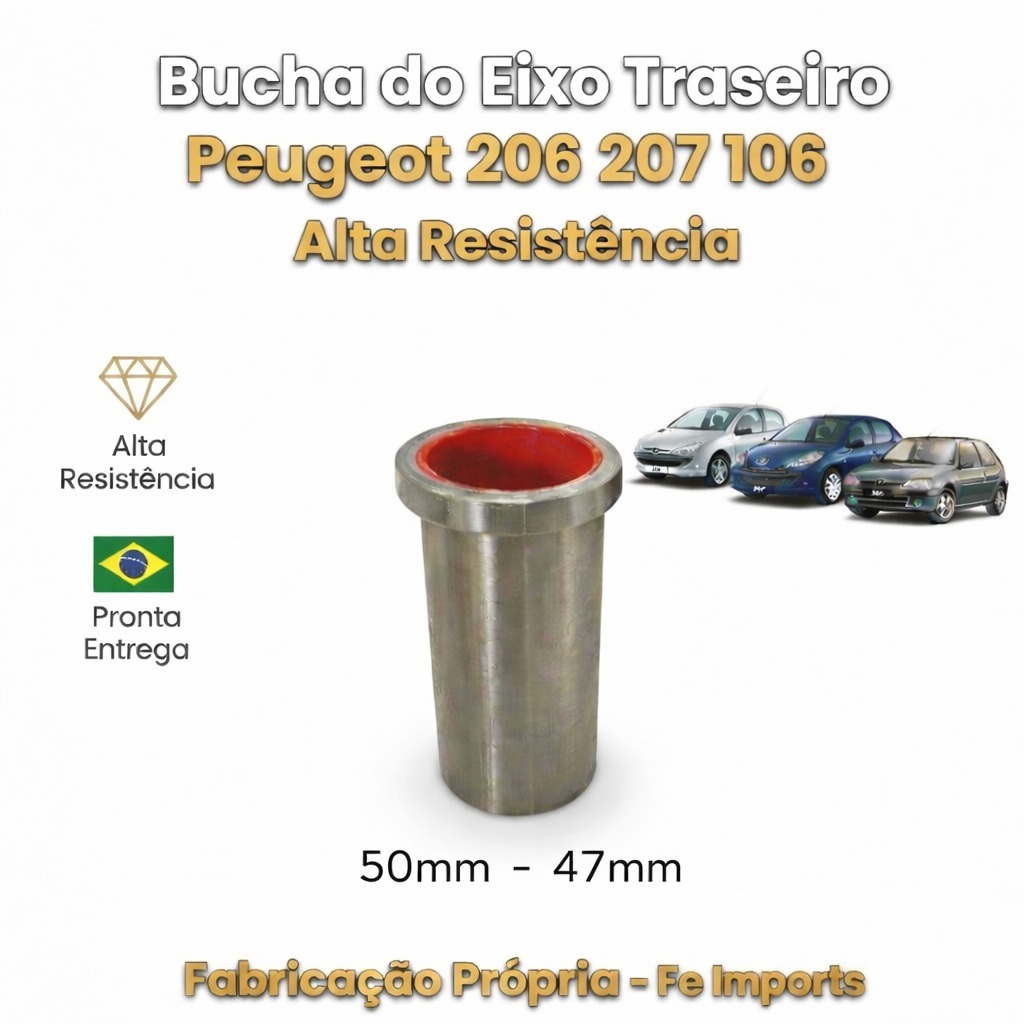Bucha Eixo Traseiro Peugeot 106 206 207 UNIDADE EM Aço 47mm OU 50mm