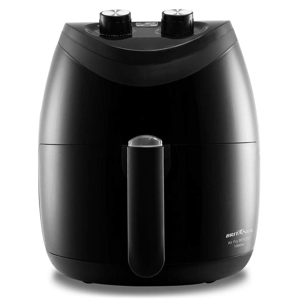 Air Fryer Britânia 3,5L BFR25P 1500W Preta Antiaderente Timer 60min Controle de Temperatura 220V