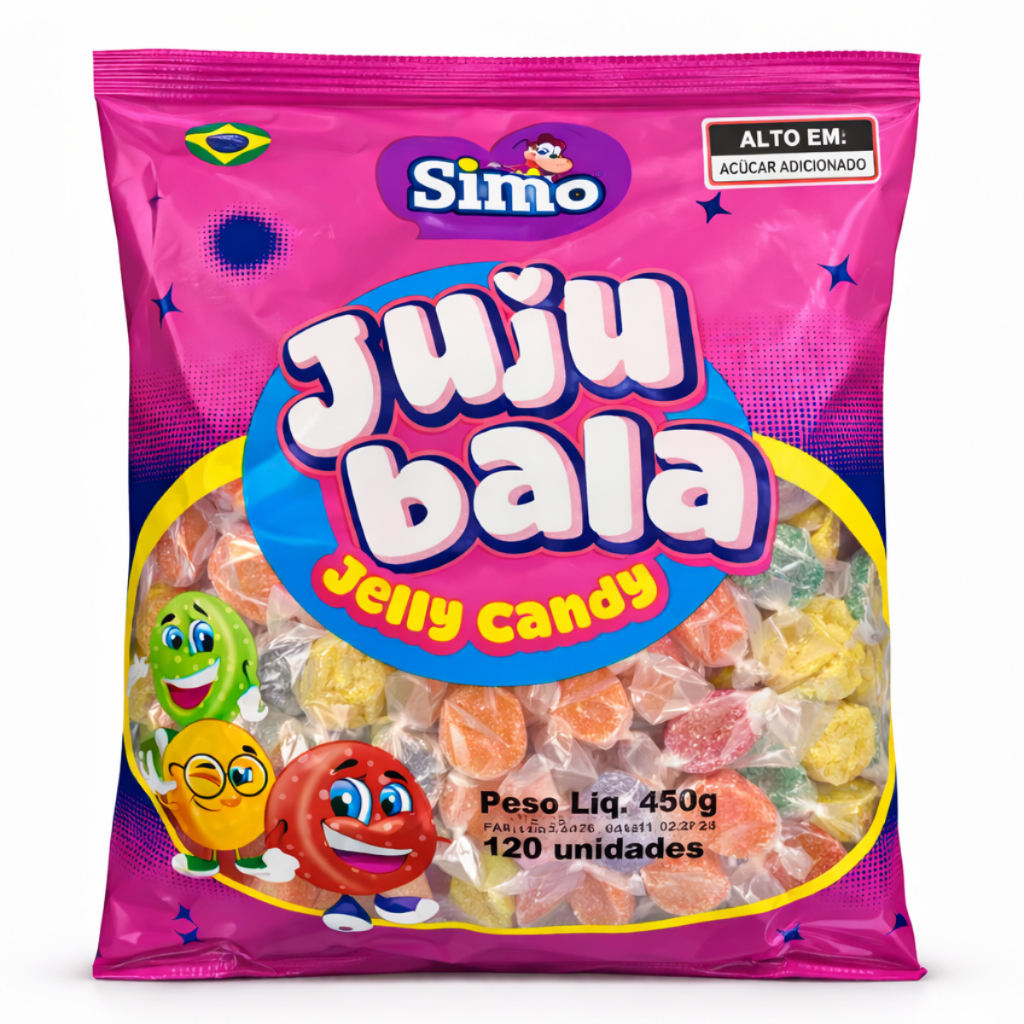 Simo Bala de Goma Juju Bala Jelly Candy Simonetto em Oferta na Shopee