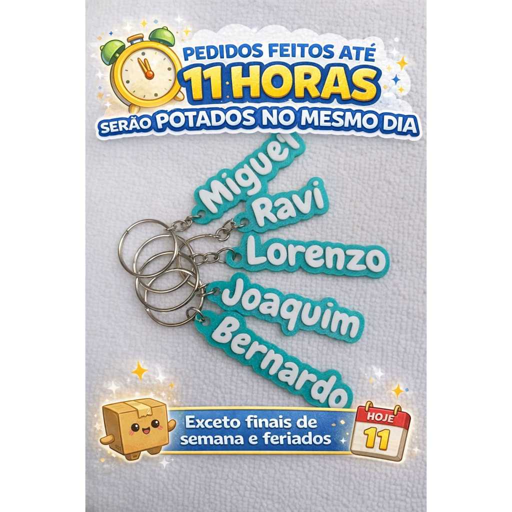 kit Chaveiros Personalizados com Nomes Kits com 10, 20, 25, 50 e ate 100 unidades – Presentes - Lembrancias de Eventos