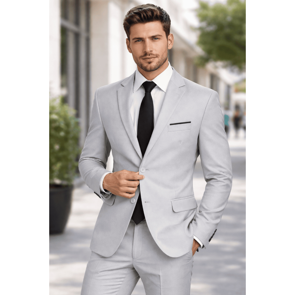 Terno Oxford Cinza Claro Slim Premium 2026 - Masculino (Paletó + Calça)