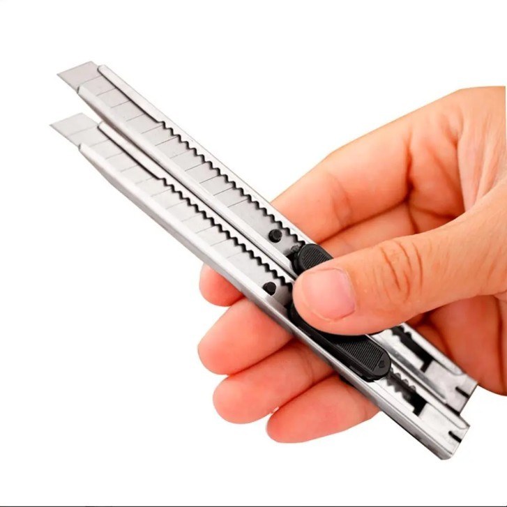Estilete metal Estreito 9mm envelopamento  insulfilm adesivo