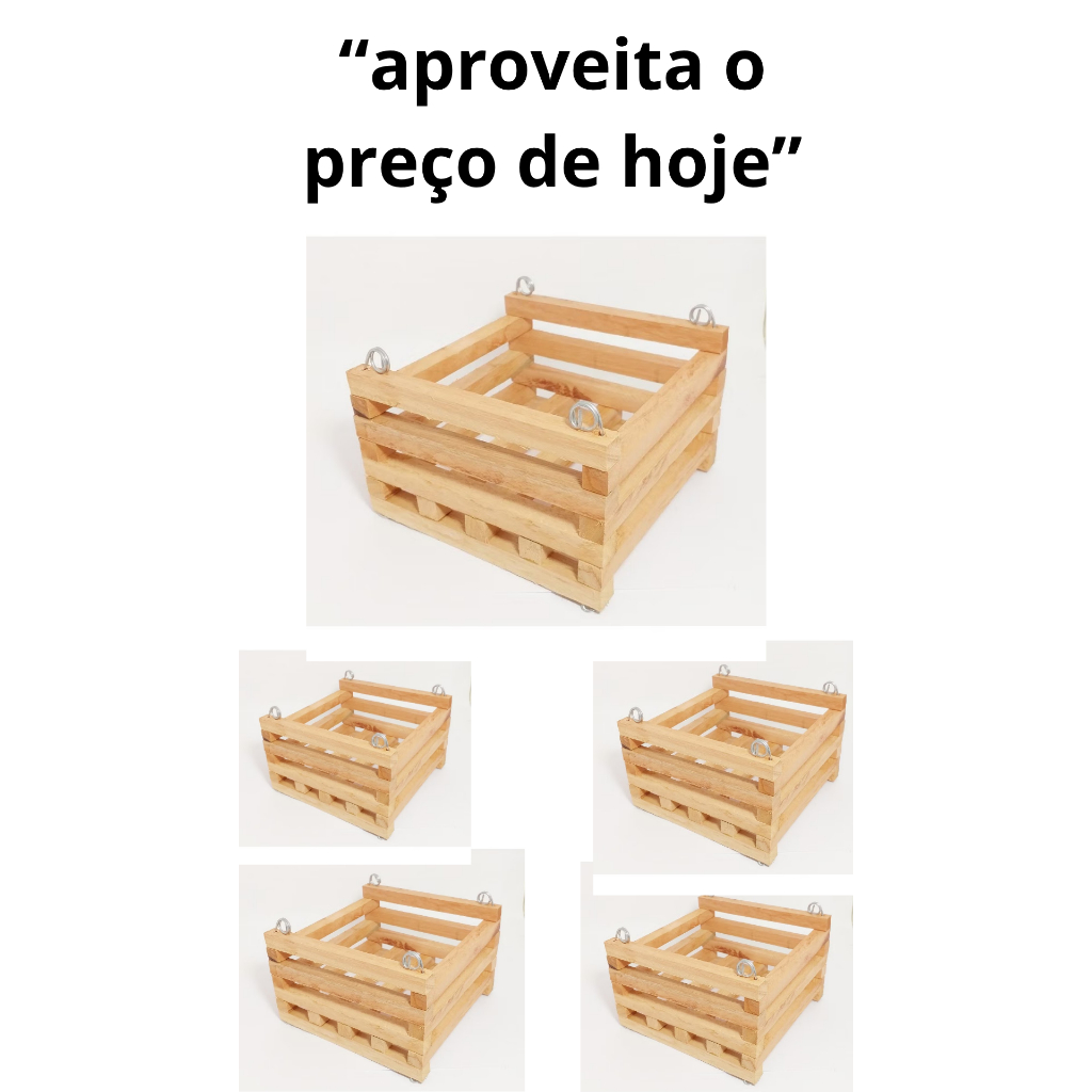 kit 5 Cachepot de Madeira Rústico para Orquídeas | Suporte para Plantas Decorativo Eucalipto. Resistente para- Pendurar
