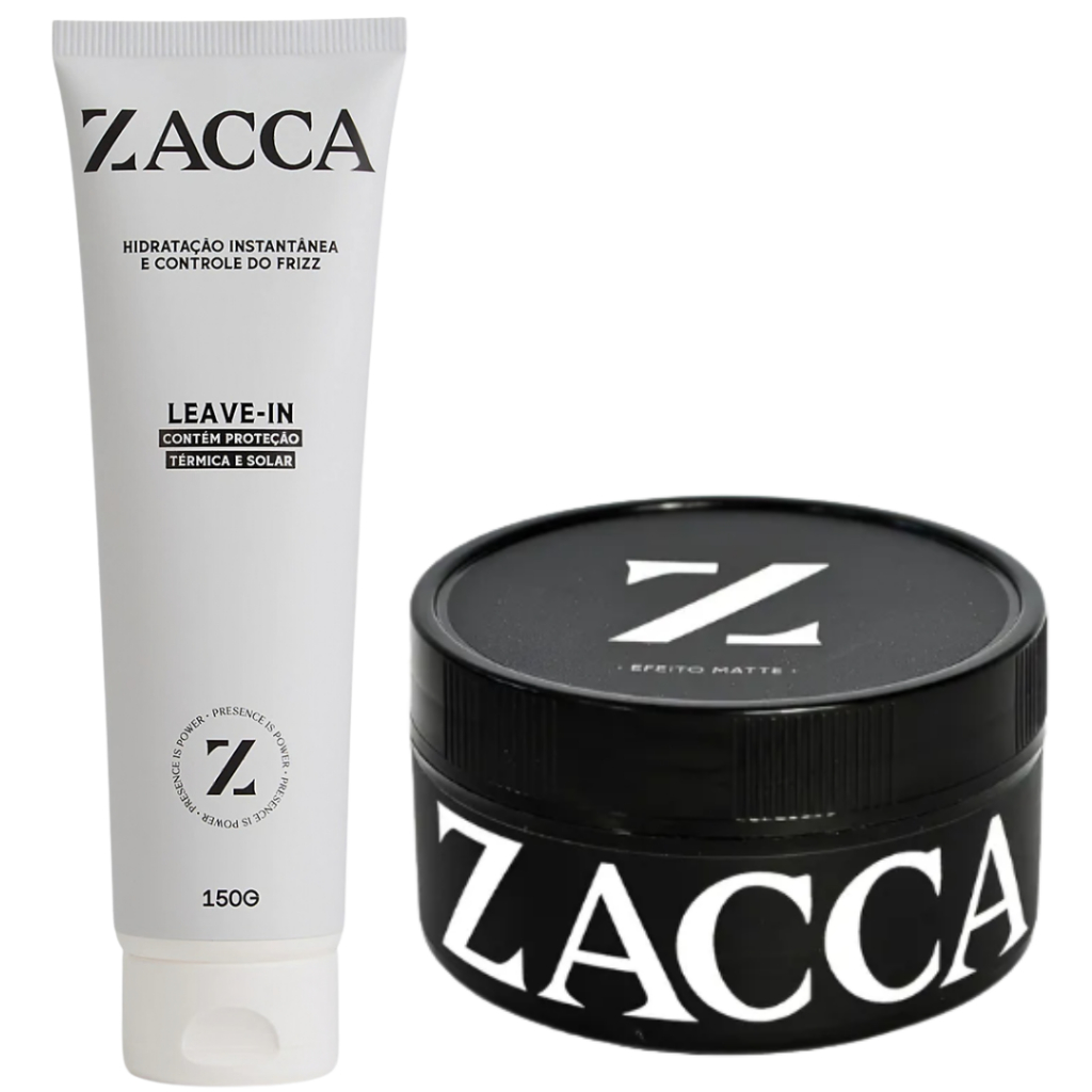 Kit Leave In e Cera Modeladora Efeito Seco Matte Zacca