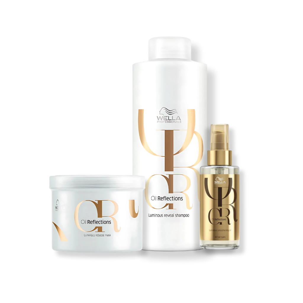 Wella Professionals Oil Reflections - Shampoo 1L + Máscara Capilar 500ml + Óleo Capilar 100ml