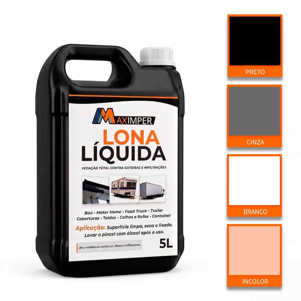 Lona Líquida Impermeabilizante P/ Motorhome Caminhão Food Truck Construção Proteção Resistência 5L