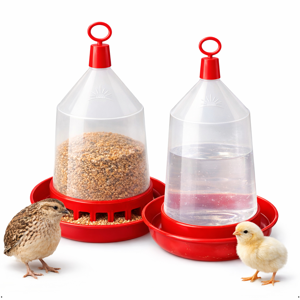 Kit Comedouro e Bebedouro 800ml para Codorna e Pintinho Come/Bebe Aves Resina Plástica Resistente