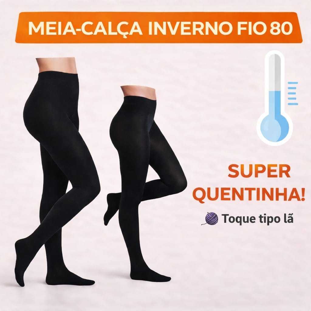 Meia calça inverno opaca fio 80 grossa quentinha não transparente