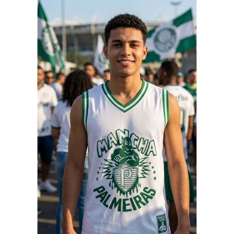 Regata Mancha Verde Torcida Tecido Confortável Respirável Para Torcedores e Jogadores