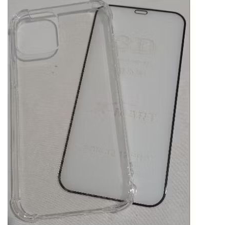 Kit Capinha Anti-Shock transparente iPhone 12/12 pro + Película de vidro temperado 3D