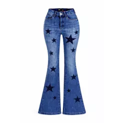 Calça Jeans Feminina da Planet Girls Original Skinny/Flare com Lycra Cintura Alta
