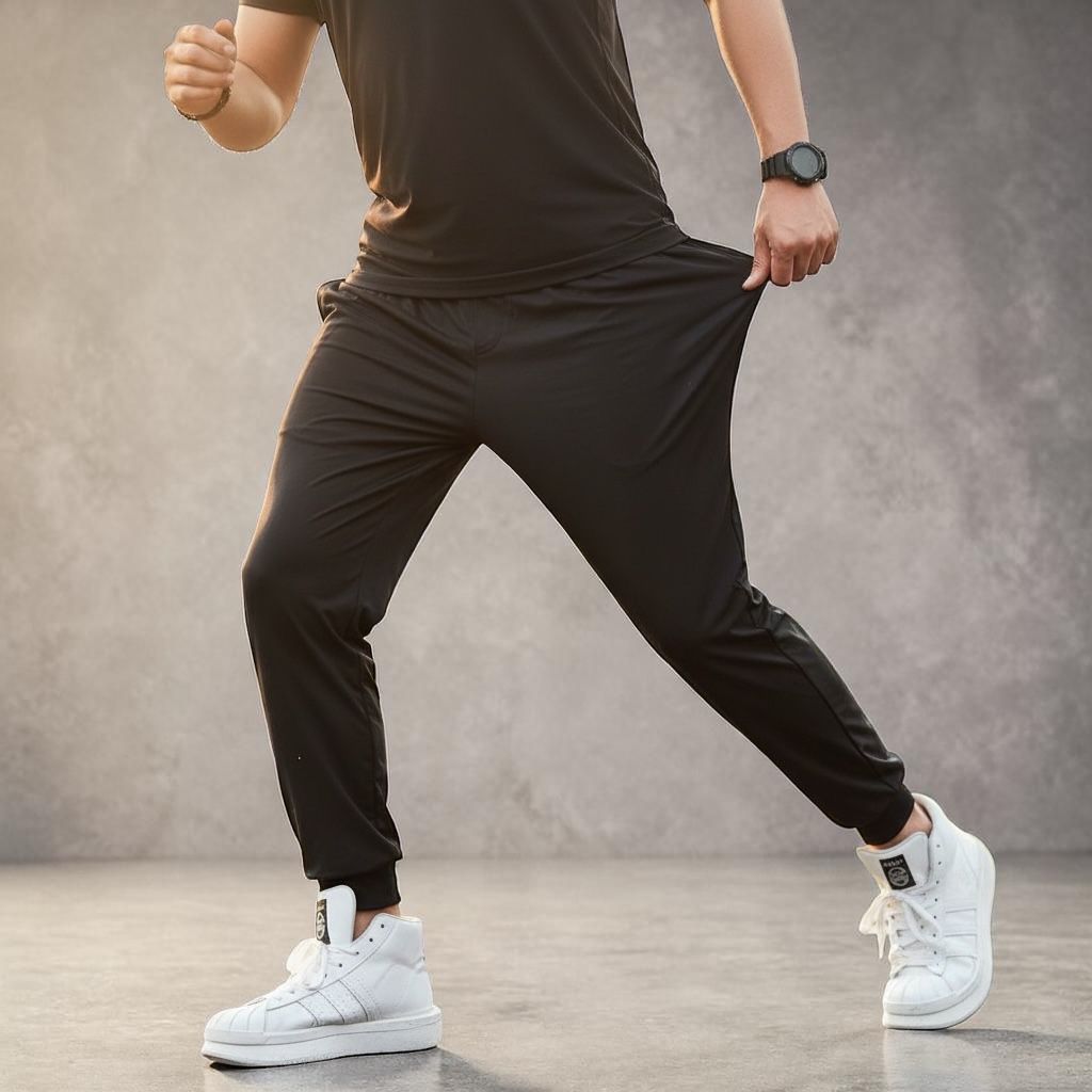 Kit 2 Calça Jogger P ao G4 Helanca para Treino/Academia Esportiva Masculina Original com Punho