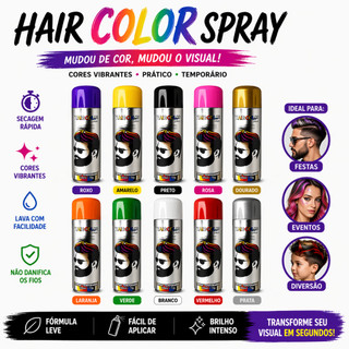 Tinta Spray Da Alegria 250 ml – Cor Instantânea para Cabelos