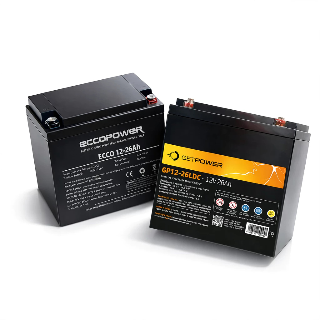 BATERIA 12V - 26Ah - IDEAL PARA CERCA ELÉTRICA, ALARMES, NOBREAK, UPS - MARCA ENVIADA CONFORME ESTOQUE