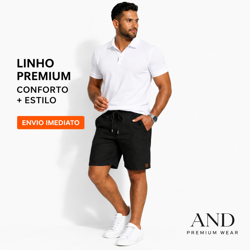 SHORT MASCULINO LINHO PREMIUM ELÁSTICO CONFORTÁVEL BERMUDA MASCULINA VERÃO MODA PRAIA CASUAL em Oferta na Shopee