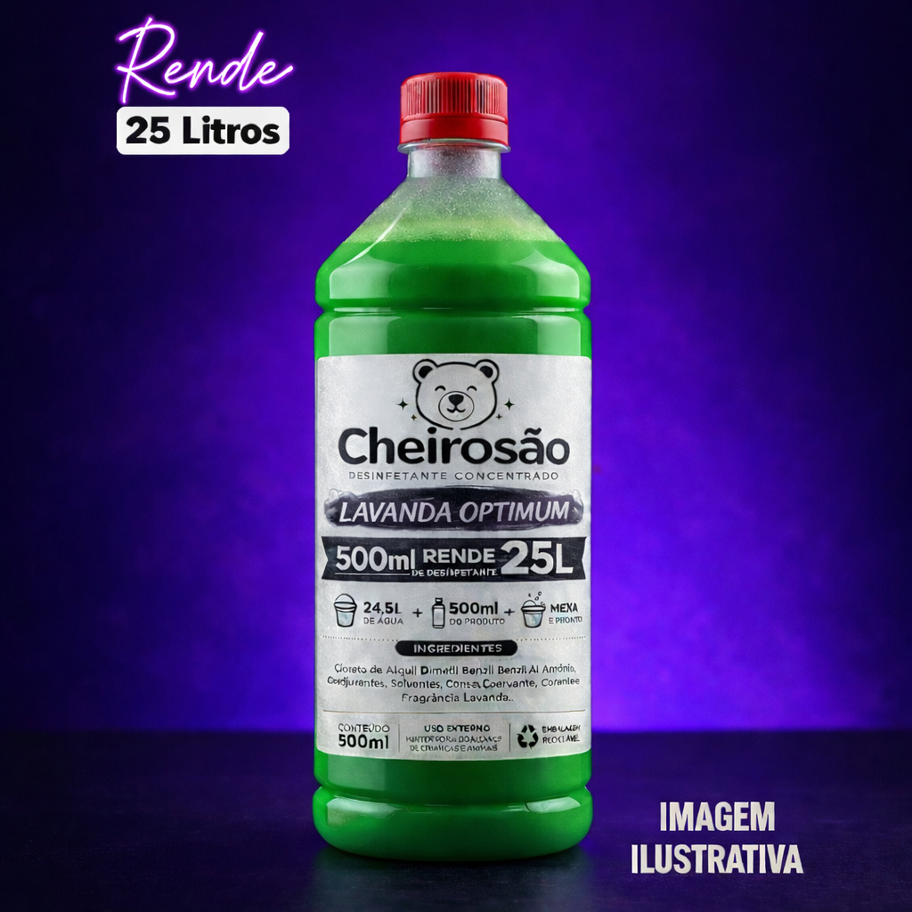 KIT COM 5 DESINFETANTES CONCENTRADOS - 500ML FAZ 25 LITROS CADA - VARIAS FRAGRÂNCIAS — imagem 2 de 2