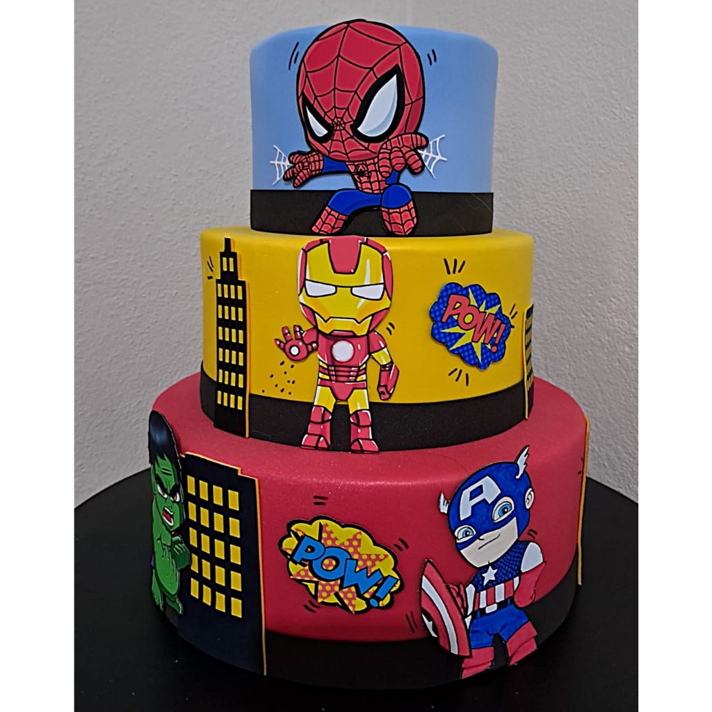 Bolo Fake Super Heróis Vingadores