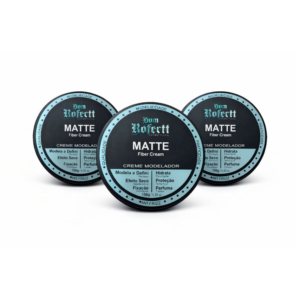 Pomada Efeito Matte Kit 3 Gel Modelador Seco Dom Rofectt Finalizador Para Cabelo