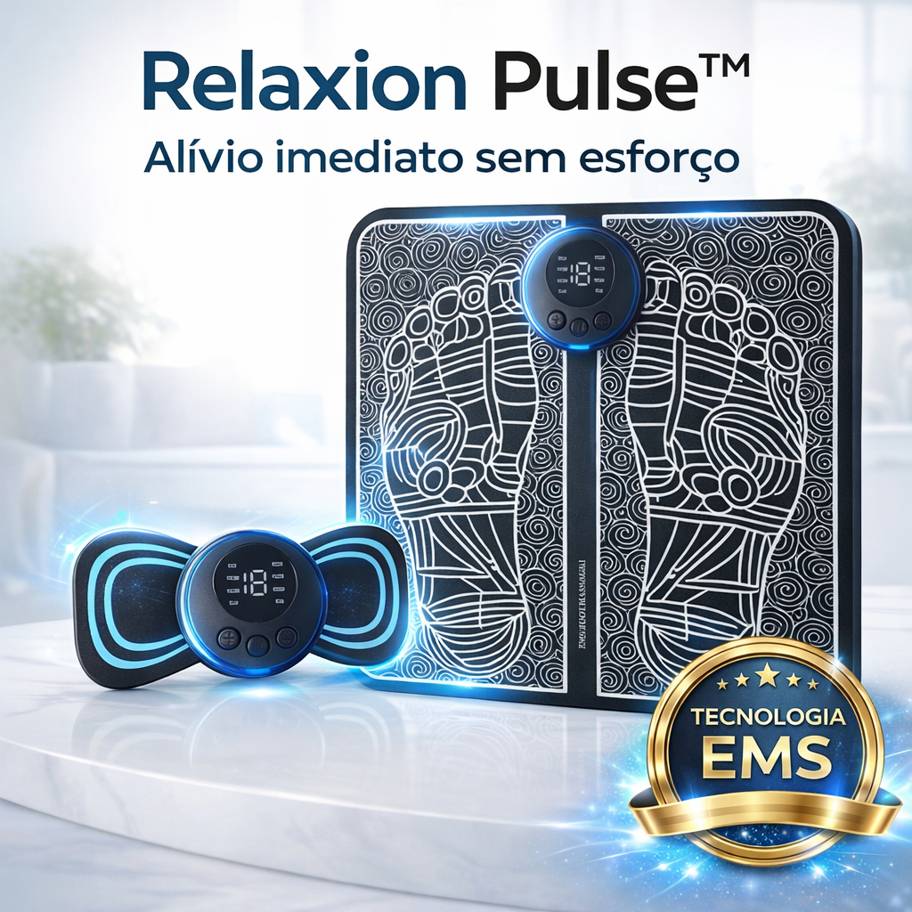 Kit Massageador Elétrico EMS Com Tapete Massageador Para Pés Corpo Relaxamento Muscular USB