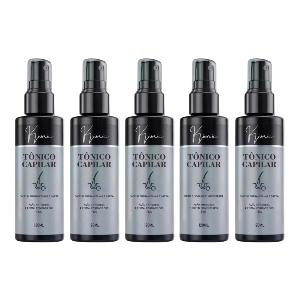 Kit Tônico Poderoso Crescimento Capilar e Anti Queda para Cabelo Barba e Sobrancelhas Kiunic 120ml
