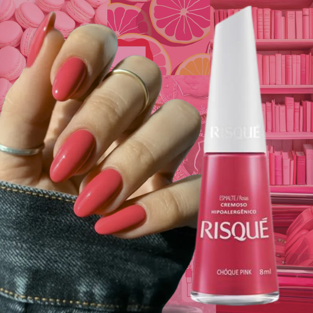Esmalte Risqué Cremoso Choque Pink 8ml Cor Vibrante