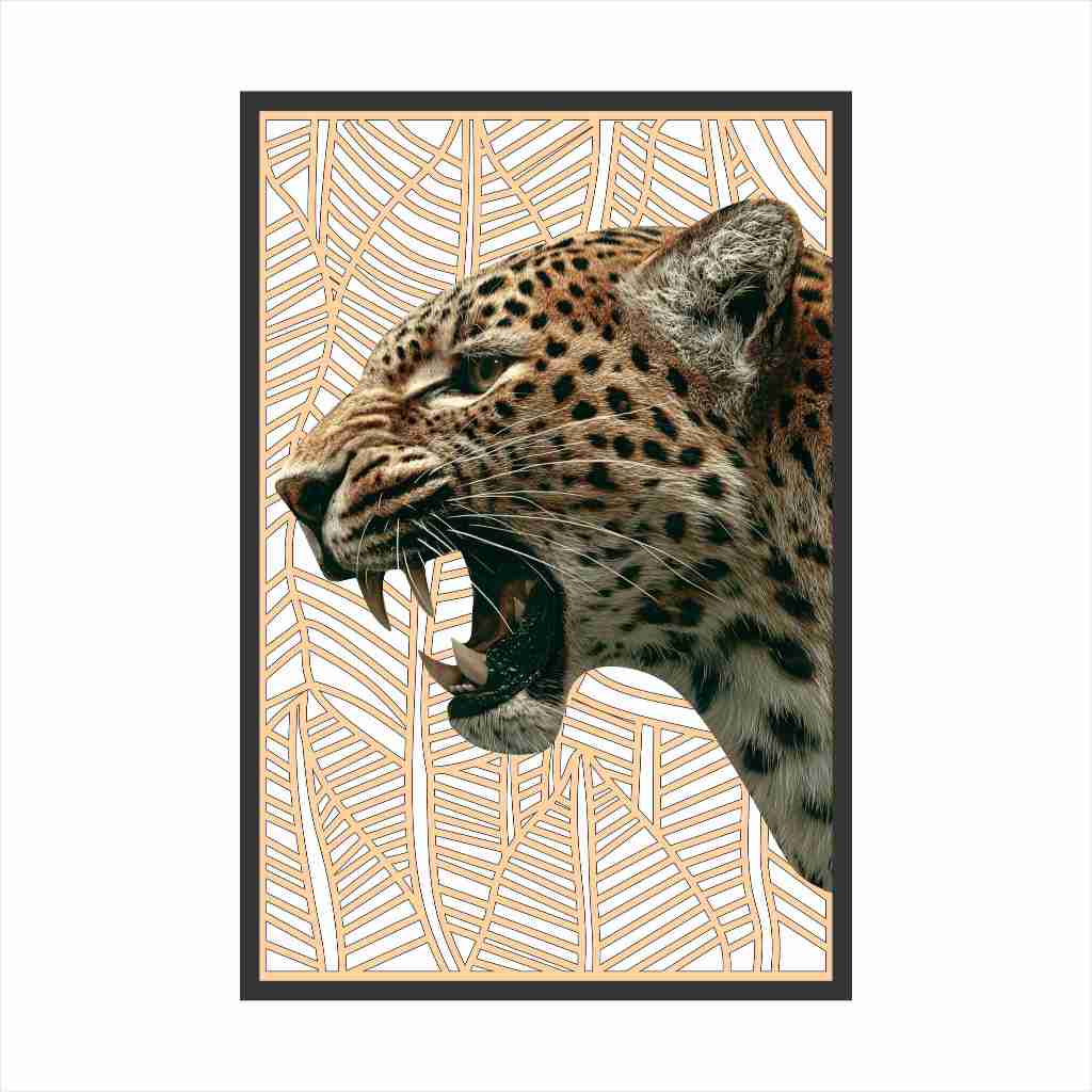 Quadro decorativo - Onça Pintada - Grade Brasil - Moldura Preta - Luxo - Promoção - Cruzeiro x Goiás