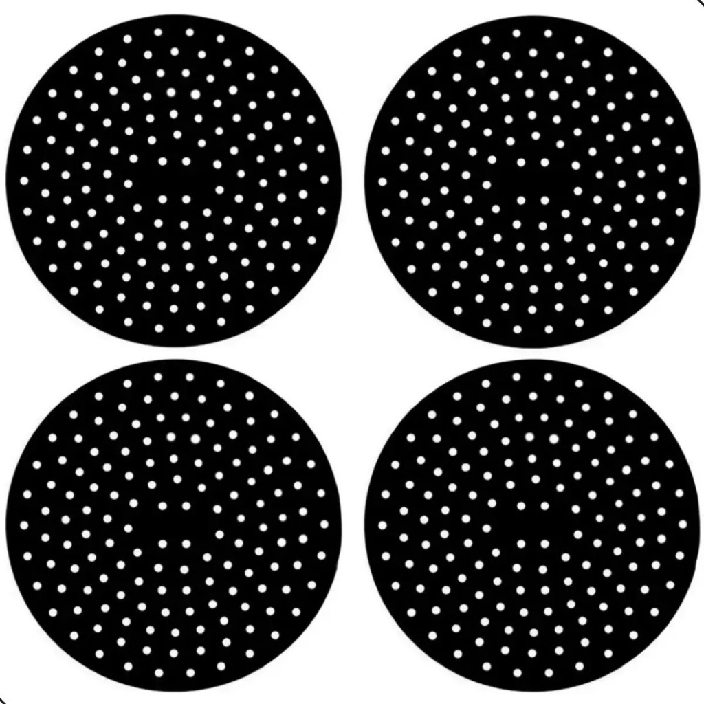 Kit 4 Tapete Protetor Perfurado Para Cooktop Indução Fogão Cor Preto