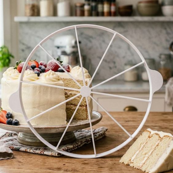 Marcador e Cortador de Bolo 10 Fatias Divisor de Bolo Uniforme Fatiador Prático Cozinha Confeitaria