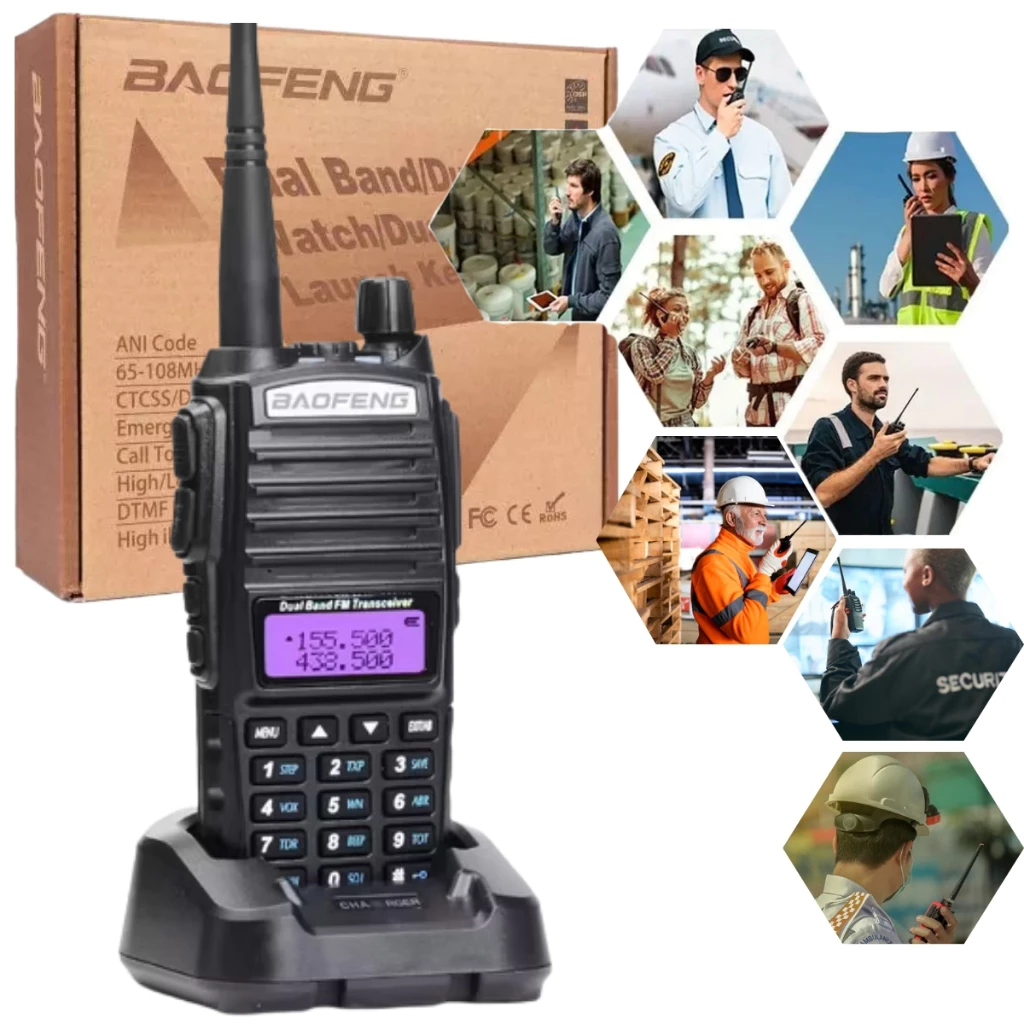 Rádio Comunicador Ht Walk Talk Dual Band Uv-82